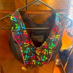 Sport by Cacique Lane Bryant sports bra neon and black plus gym 38ddd